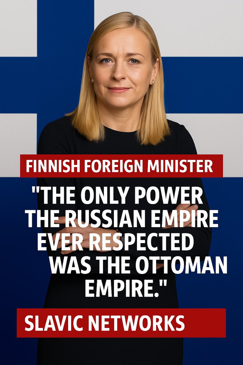 🇫🇮💥 FINNISH FM DROPS A BOMBSHELL ABOUT RUSSIA &amp; HISTORY

“The only power the Russian Empire ever respected was the Ottoman Empire.”

A single sentence — and the entire region is debating it.

Finland’s Foreign Minister didn’t just make a historical remark.
She threw a grenade