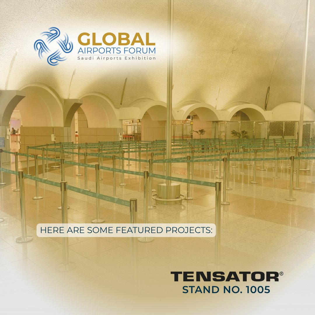 SaudiExhibition's tweet image. ✈️ Innovation meets safety with Tensator®!
 Trusted by airports worldwide, Tensator delivers smart queue management &amp;amp; crowd control systems that streamline every passenger journey.

 Meet them at Stand 1005 → tinyurl.com/mum3evkc

#Tensator #GlobalAirportsForum…