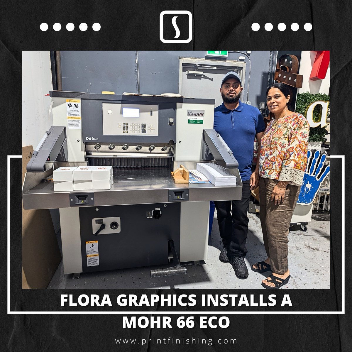 Flora Graphics recently added a Mohr 66Eco hydraulic paper cutter to enhance their print services. Specializing in signage and both digital and offset printing, they produce everything from magazines and brochures to posters and promotional materials.