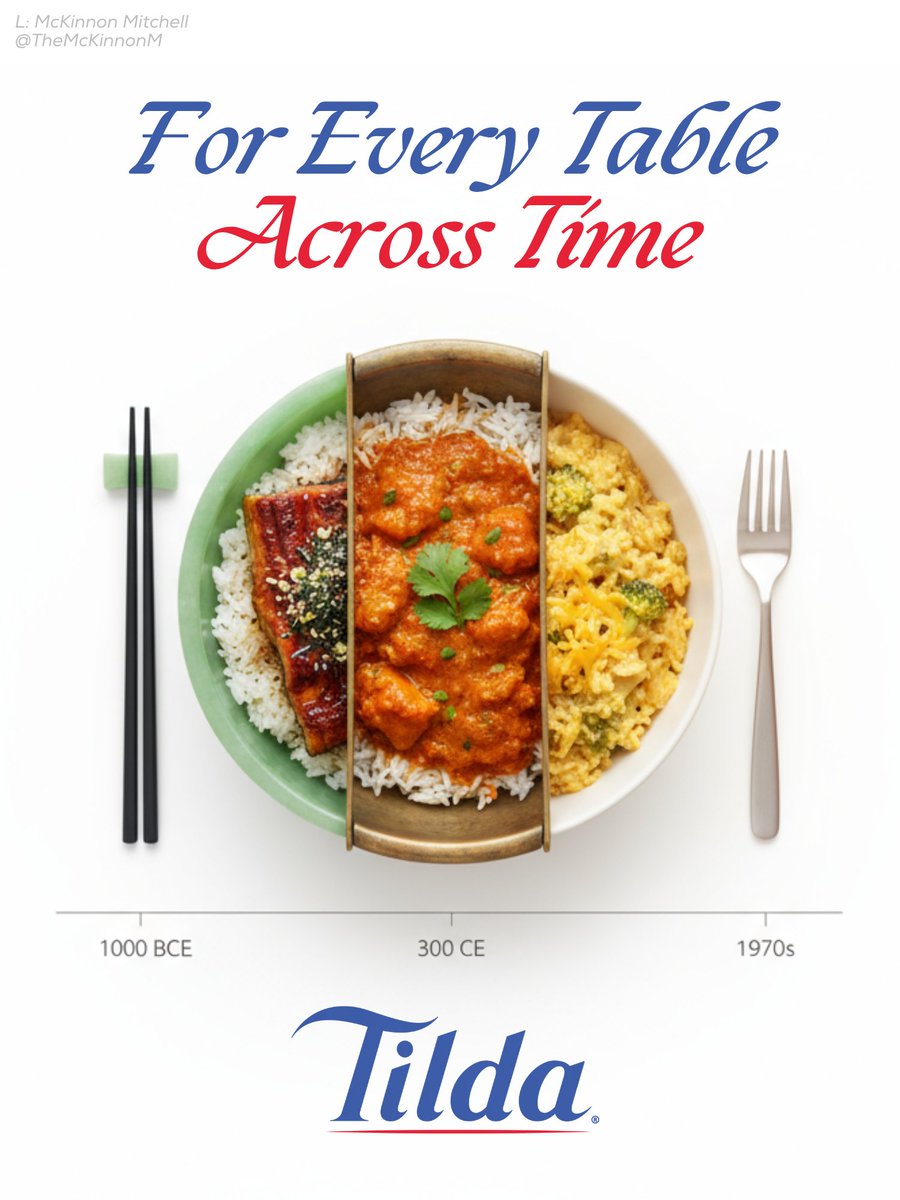 Rice is literally older than written language, across societies across time.

One Minute Brief of the Day - 07/11/25 Create posters to advertise #RICE
<a href="/OneMinuteBriefs/">One Minute Briefs ⏱️</a> <a href="/Tildarice/">Tilda Rice</a>