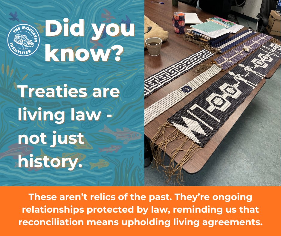 Treaties aren’t just history, they’re living relationships between Nations, meant to be renewed through respect, honesty &amp; care for the land and each other. When we learn about Treaties, we help keep those promises alive. 
#TreatyWeek2025 #LearnTheLand #MoccasinIdentifier