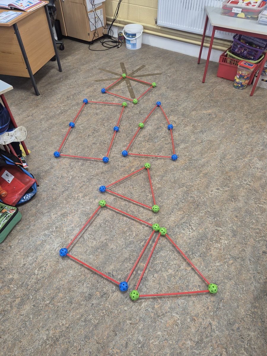 Active maths: children in Ms. Cronin &amp; Mrs. O'Callaghan's class working on 2 Dimensional Shapes.