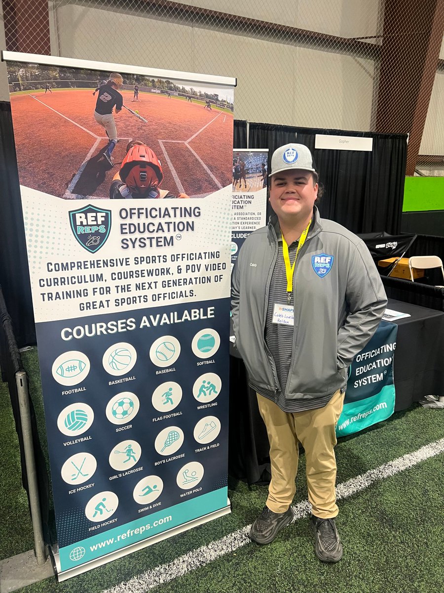 RefReps's tweet image. Caleb and Dr. P are the the @indianashape Conference in Indianapolis today sharing RefReps with teachers all across the state. By helping their students become @ihsaa1 officials, they are supporting lifelong engagement in the sports they love and also help the games get played!