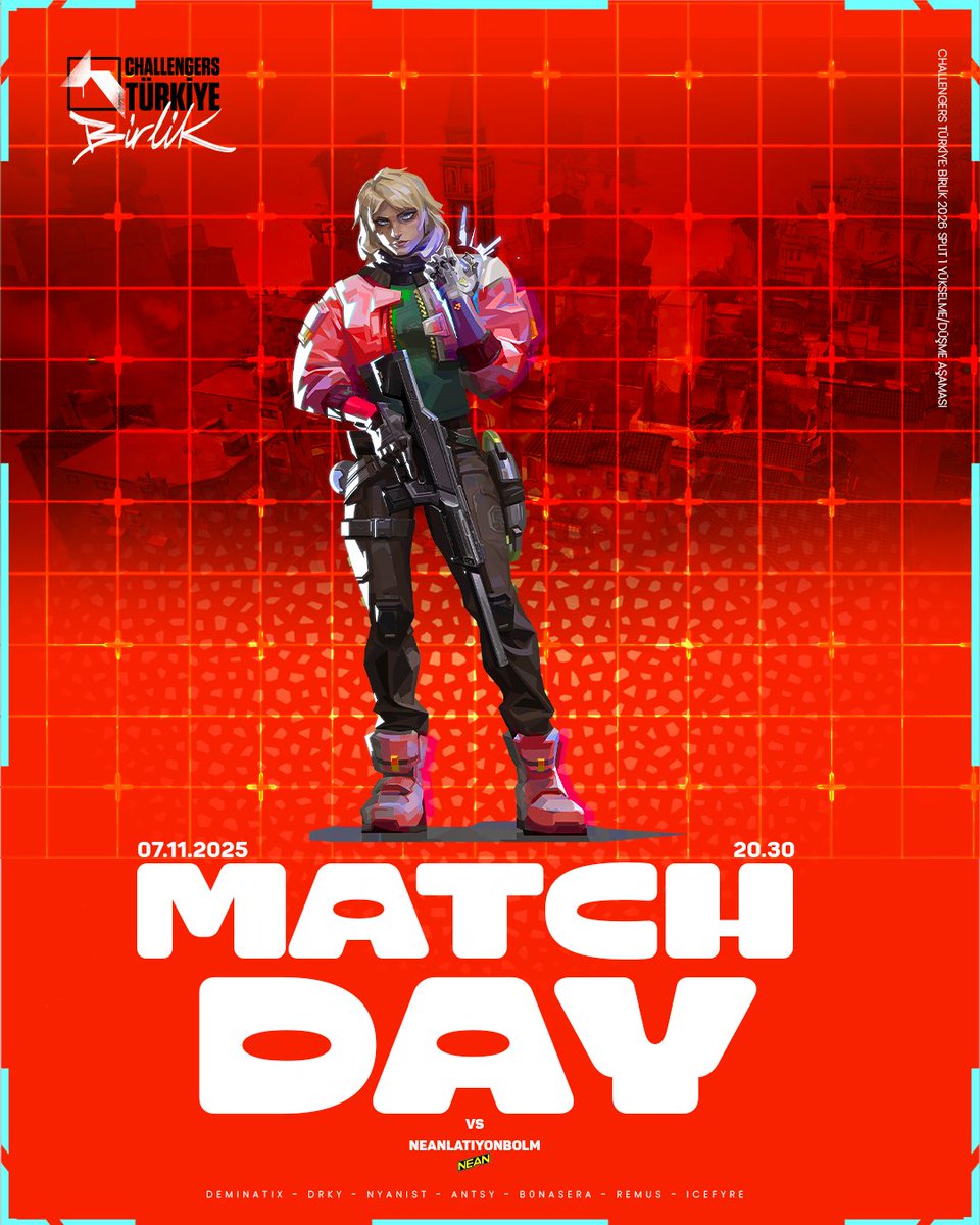 Malum haftaya geldik

📝VCL TR Birlik Yükselme Turnuvası
🆚<a href="/NEANLATIONBOLM/">NEANLATIYONBOLM(LFO)</a>
🕣20:30 TSİ (ASAP)
📺twitch.tv/ethemabi