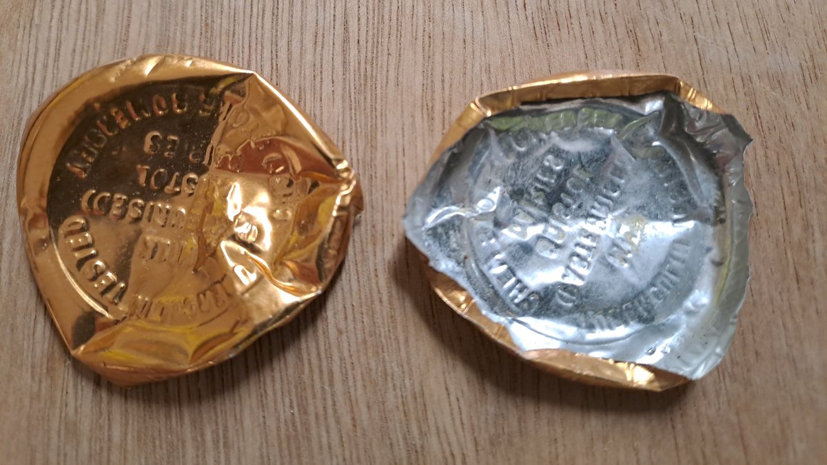 NTAssemblyRooms's tweet photo. Here's the latest from #underthefloorboards at Bath Assembly Rooms. These gold top milk bottle tops came from Bristol Dairies in Chew Stoke and were discovered  on the first floor.

Who else remembers rushing for the delivery in the morning, just to get the cream on the top? 🥛 https://t.co/3UGiJojXbv