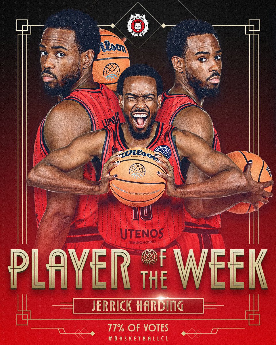 BasketballCL's tweet image. 🔥 77% of all votes online: @JHarding_10 claims the #BasketballCL 𝙋𝙡𝙖𝙮𝙚𝙧 𝙤𝙛 𝙩𝙝𝙚 𝙒𝙚𝙚𝙠 honors!