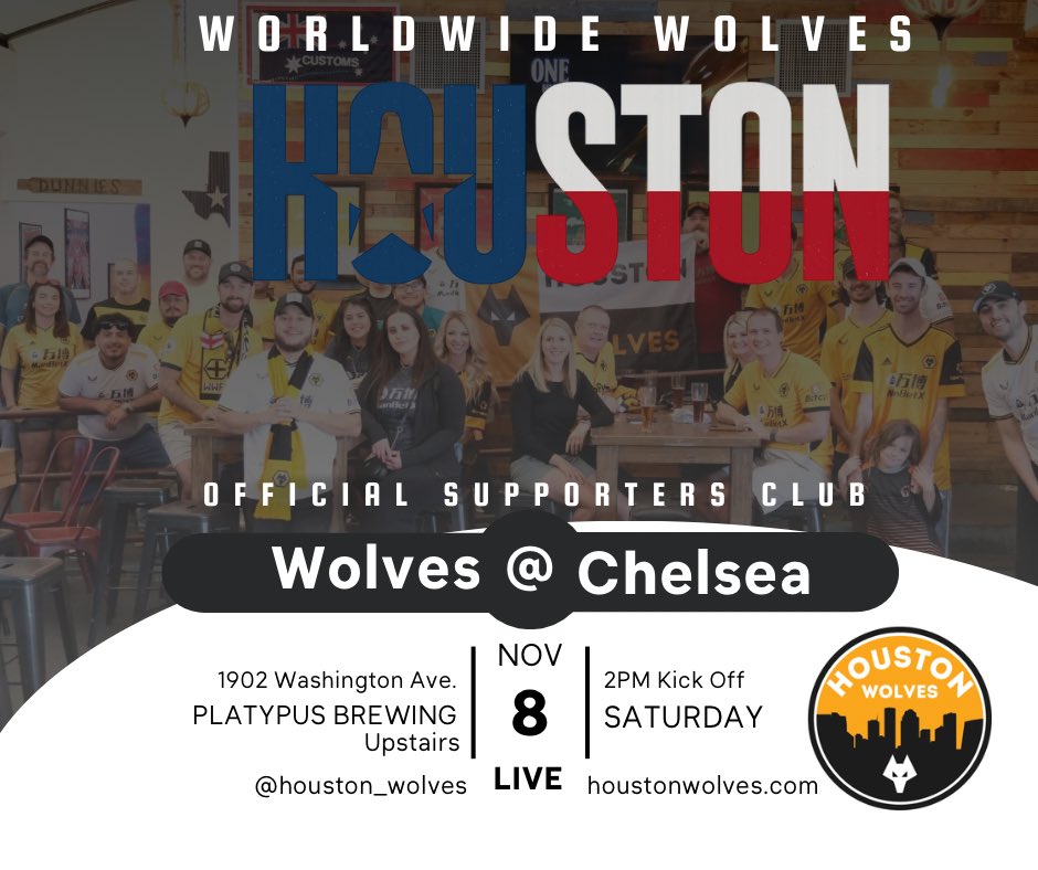 Houston_Wolves's tweet image. If we’re going to suffer we might as well suffer together, right?

2PM kick off tomorrow, upstairs at @Platypusbrewing