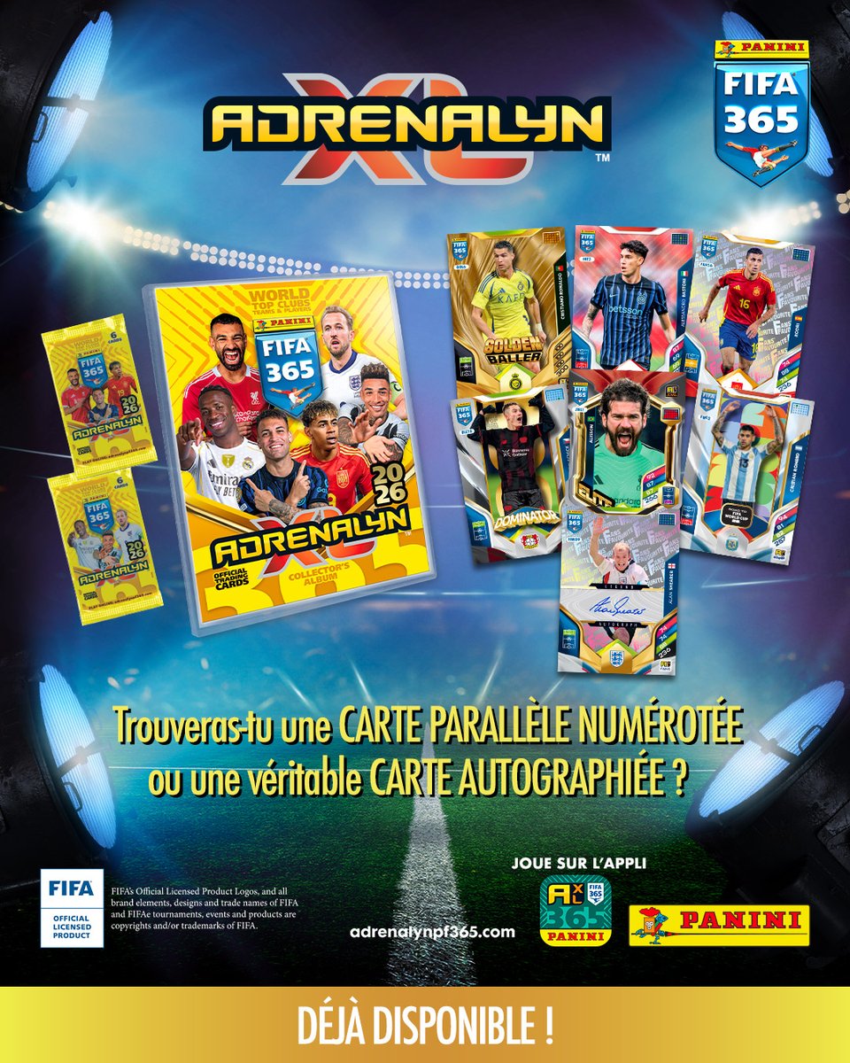 Vous l’attendiez… Panini FIFA 365 TCG est de retour ! ⚽

Des joueurs des plus grands clubs du monde entier à collectionner 🃏

Tous les produits dispo 👉 panini.fr

Quel joueur espérez‑vous trouver dans vos pochettes ? 🤩

#FIFA365 #PaniniSport #TCG