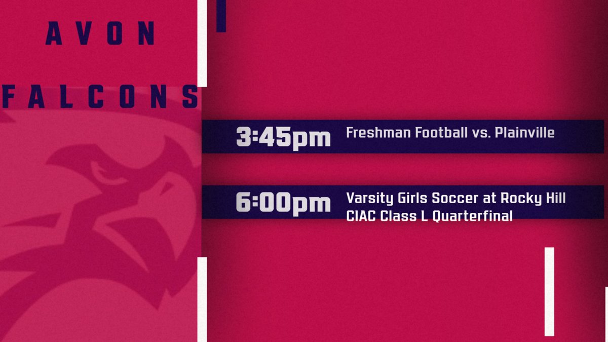 Athletic event schedule for today. Go Falcons!