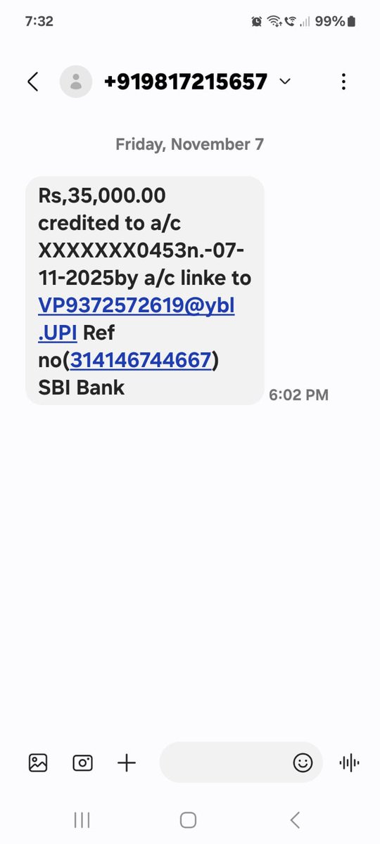 WriterPRJ's tweet photo. #CyberSecurity
#Fraud 
#Fake 
#FakeCalls 
#Alert 
@TRAI 
@FinMinIndia @MumbaiPolice 
#Fraudulent 
@MahaCyber1 @Cyberdost
#becareful 
I recd a call from +919817215657, started talking with me as a known person &amp; as expected asked to transfer 10K against this fake #SMS 
#beware https://t.co/6LYavhYIOh