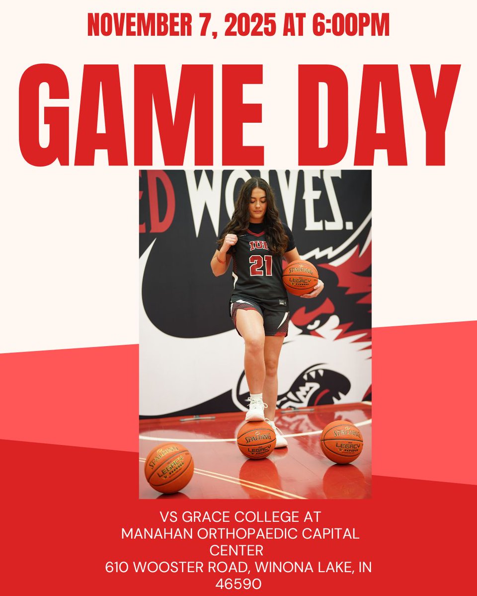🏀Game Day
🆚Grace College
 📍Manahan Orthopaedic Capital Center
⏰6:00 PM
#IUE #IUEwbb #IUeast