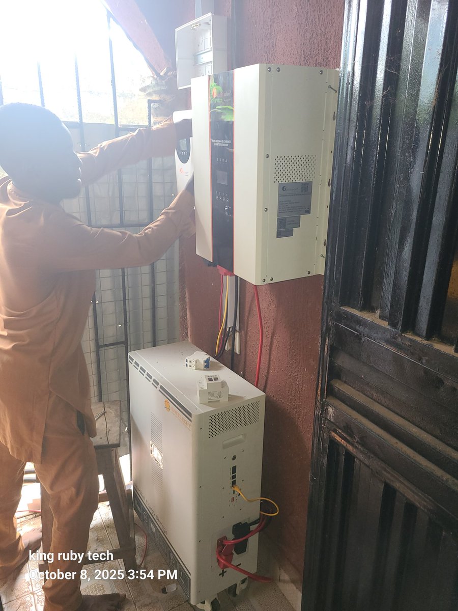 kingrubytech's tweet image. 1 x 7.5kva inverter 
1 x 100a mppt Charge controller 
12 x 550w bifacial solar panel 
1 x 15kwh lithium battery installed by us dm for yours
☎️07067579674

miyetti allah Pa Ned Pooja New Music Friday NYSC Bentley Regina Ronaldo Melania Trump Lookman Osimhen
