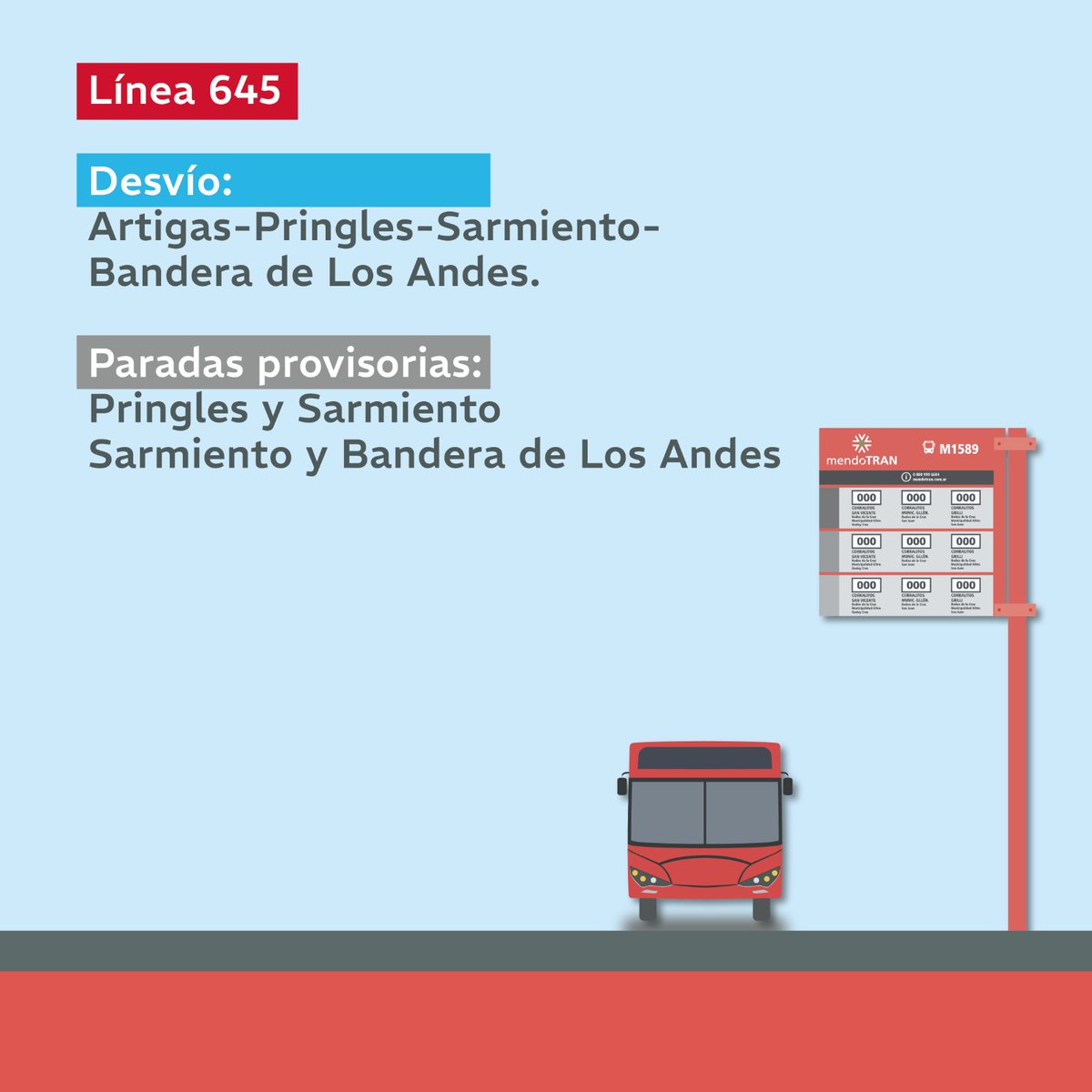 🚌 DESVÍO DE TRANSPORTE PÚBLICO
Desde el próximo lunes 10 de noviembre por obras en calle Bandera de Los Andes de <a href="/MuniGuaymallen/">Guaymallén</a>   

👉 Recorridos modificados y paradas reubicadas.
📍 Si viajás por la zona, consultá las líneas afectadas.
((sigue))
