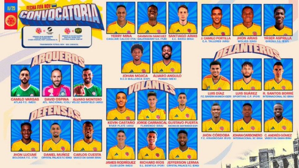 Latest squad list confirmed as Colombia prepares for friendlies versus New Zealand and Australia‼️🇨🇴