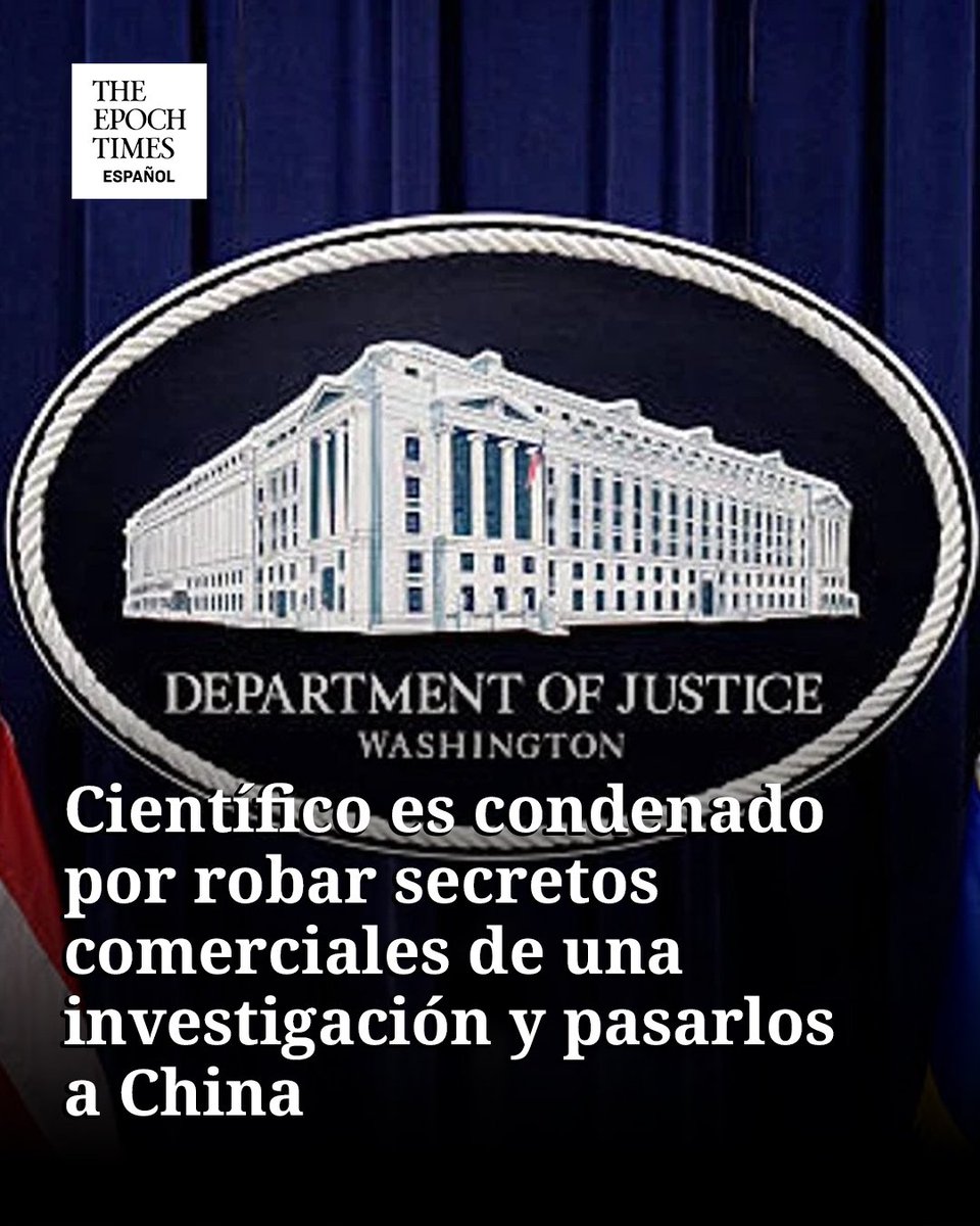 EpochTimesEs's tweet photo. Los abogados del experto en láser de fibra óptica dijeron que planean apelar las condenas.
#Ciencia #EspionajeCientífico #China #Investigación #SecretosComerciales #Noticias #Innovación #Tecnología #Condena #ActualidadCientífica #RoboDeDatos
🔴Lee más aquí👉 https://t.co/9hL6Ws8cPV