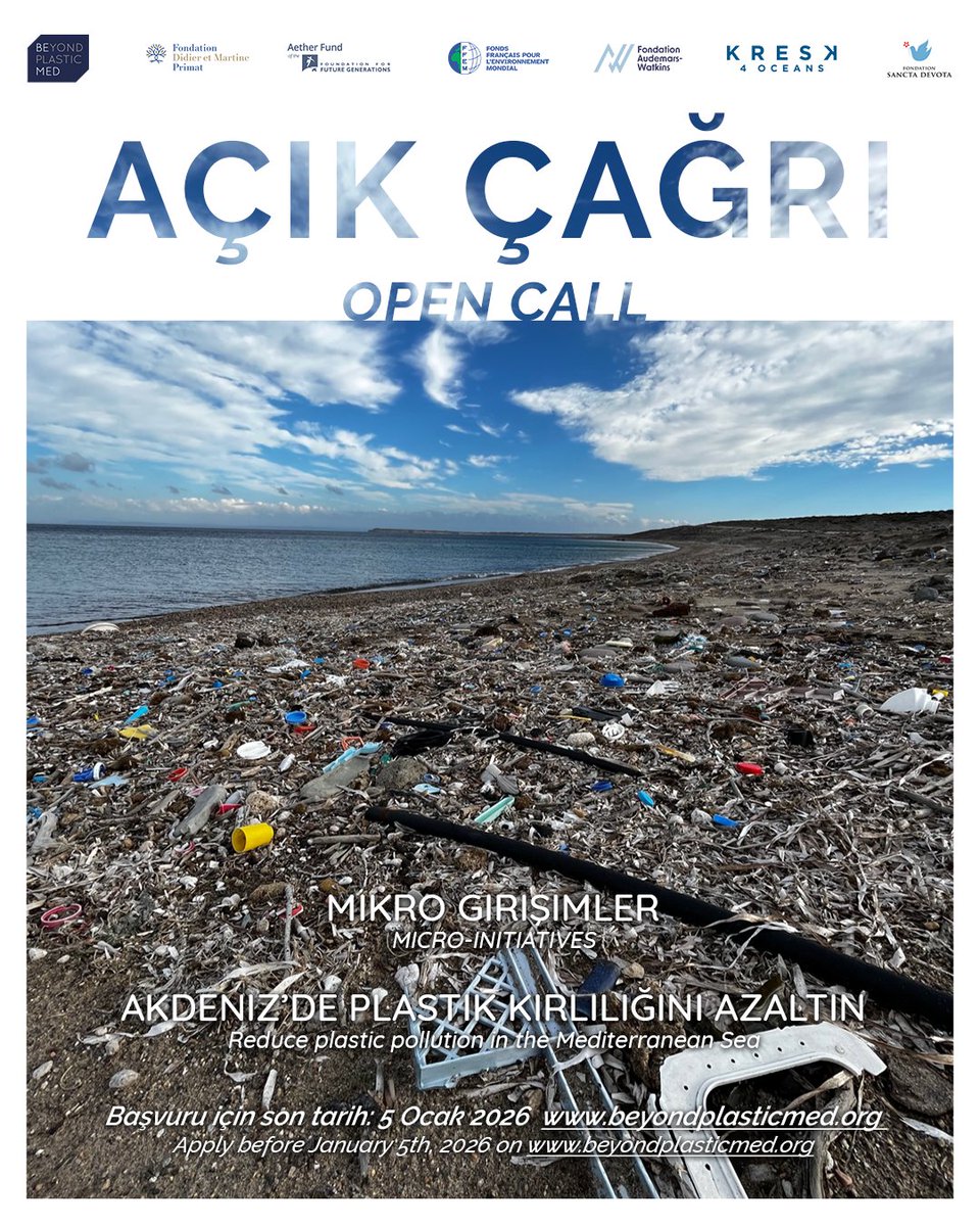 🌊 𝟏𝟎𝐭𝐡 𝐁𝐞𝐌𝐞𝐝 𝐂𝐚𝐥𝐥 𝐟𝐨𝐫 𝐌𝐢𝐜𝐫𝐨-𝐈𝐧𝐢𝐭𝐢𝐚𝐭𝐢𝐯𝐞𝐬

📌 𝐊𝐞𝐲 𝐢𝐧𝐟𝐨𝐫𝐦𝐚𝐭𝐢𝐨𝐧:
•Deadline: 5 January 2026
•Financial support: up to €15,000
👉 Full regulations available here: beyondplasticmed.org/en/call-for-pr…