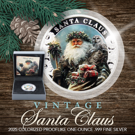 TheCoinVault's tweet image. 🎅🏼The Christmas season is upon us! 🎅 Shop the brand new 2025 1oz Vintage Colorized Silver Santa Claus Coin in Prooflike condition today and get in the holiday spirit! Visit the link NOW: bit.ly/3LkGheW #Vintage #SantaClaus #Colorized #Silver #Christmas #TheCoinVault