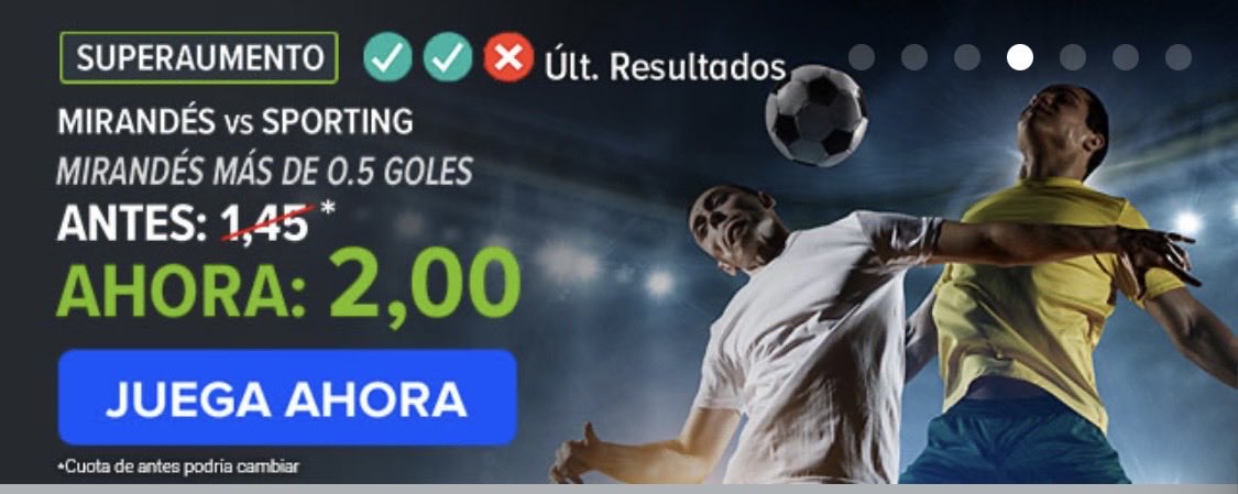 SBET635's tweet photo. SUPER AUMENTO 
CODERE 
⚽️Mirandés-Sporting
Over 0,5 goles en la primera parte
Cuota @2 https://t.co/ABBahhEjk9