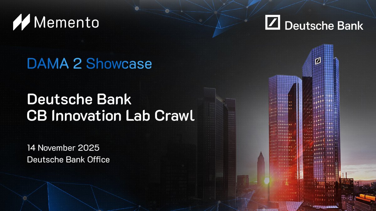 Deutsche Bank invited us to showcase the market-ready DAMA 2 on Memento ZK Chain mainnet at their exclusive "CB Innovation Lab Crawl" at their office!

Excited to demo our fund tokenization infrastructure to <a href="/DeutscheBank/">Deutsche Bank</a>'s institutional clients on 14 November 🏛️

$DEXTF
