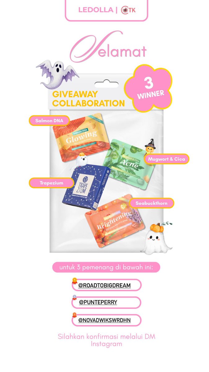 ledollaid's tweet photo. Selamat buat para pemenang giveaway ✨
Yg blm menang bisa ikut di next giveaway yaa 🫶 https://t.co/HUtgnp8yAF