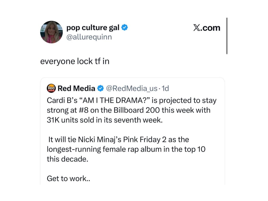 cardi will forever live in nicki’s shadow 😂