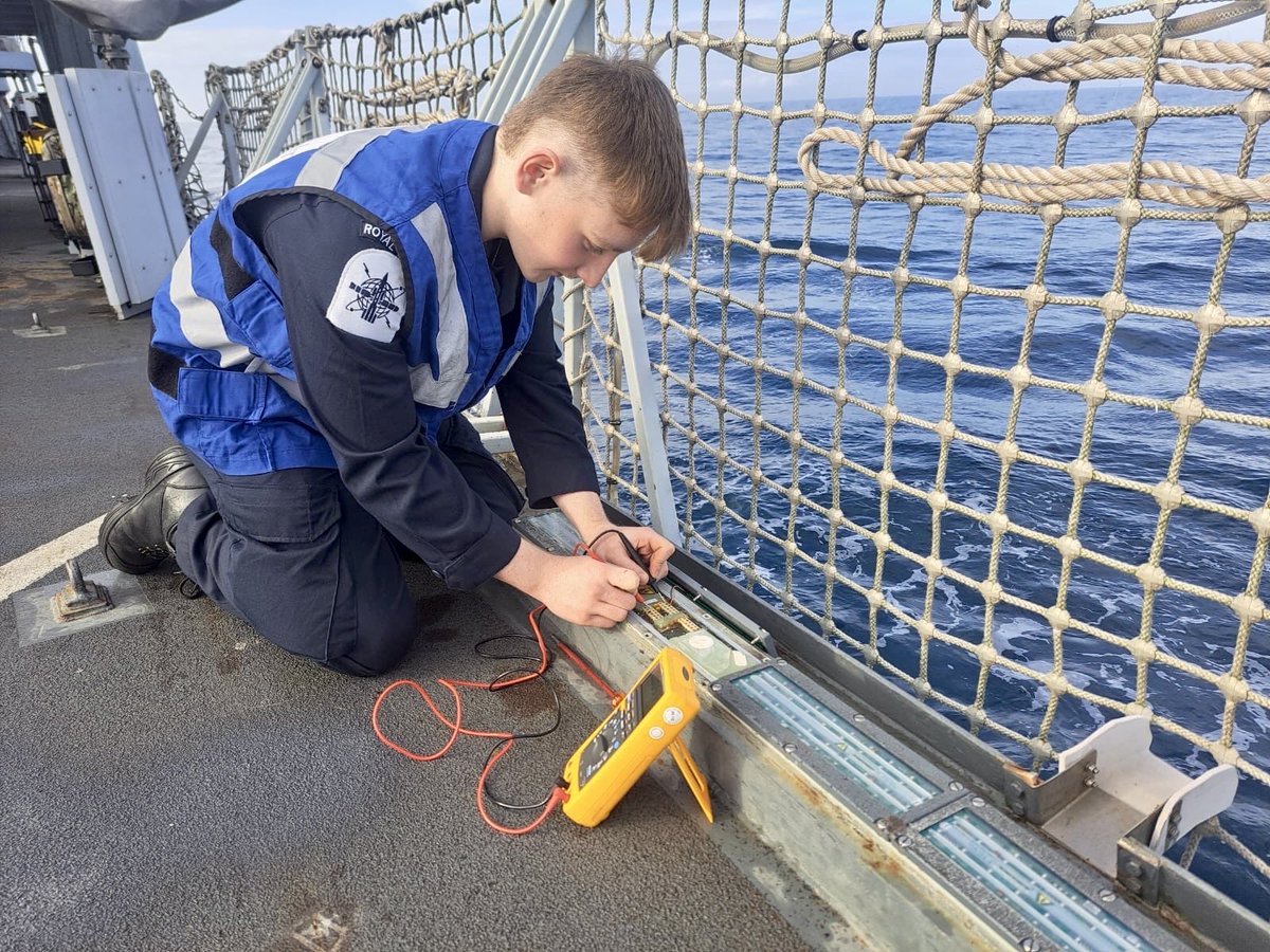 HMSPortland's tweet photo. Precision and reliability. Our Weapon Engineers ensure HMS Portland’s systems are always ready to deliver when it matters most. On #NationalEngineeringDay, We celebrated their technical skills and operational impact 👏🏻🛠️
#TeamPortland #RoyalNavy #Engineering https://t.co/I4ptCwrmrf