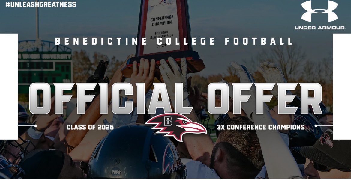 After a great conversation with <a href="/coach_grindey/">Michael Grindey</a> I am blessed to say that I have received an offer to play football at Benedictine College Football. #AGTG 

<a href="/PeoriaPantherFB/">Peoria Panthers FB</a> <a href="/saviiienriquezz/">Savi Enriquez</a> <a href="/CoachKohl12/">Kohl Branham</a> <a href="/Elev8QBacademy/">Mike Giovando</a> <a href="/JUSTCHILLY/">Just Chilly</a> <a href="/KahliqMuhammad/">Coach Kahliq Muhammad</a>