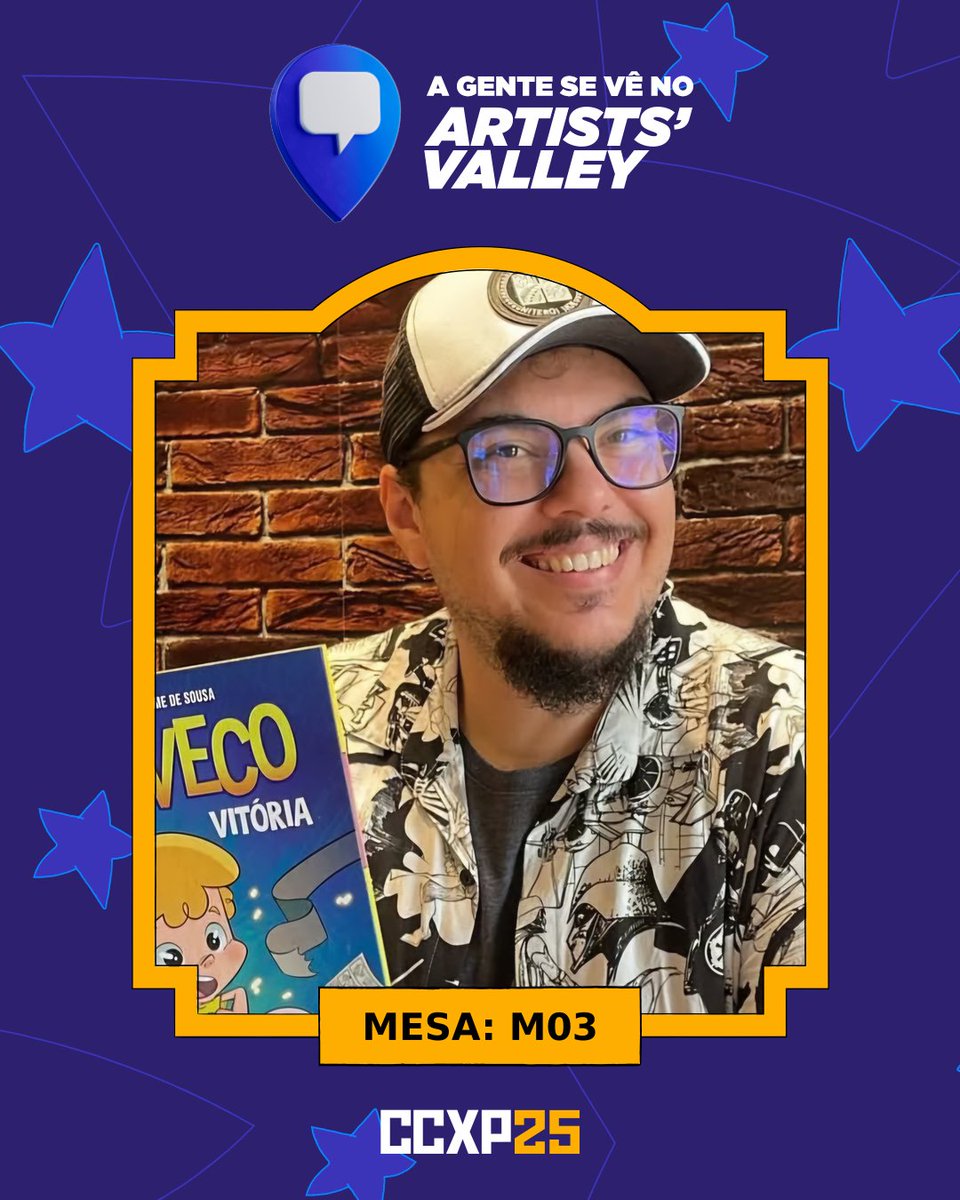 guidesousa_'s tweet photo. CCXP 2025!
Eu, todo serelepe, estarei recebendo todos na mesa M03 do Artists Valley. Passa lá pra garantir seu exemplar da Graphic MSP Xaveco: Vitória, do novo MSP 90, da série A Última Bailarina, de Monstros Não Dizem Adeus, Trabalho de Ciências...😉 https://t.co/zR2kGtUaUu