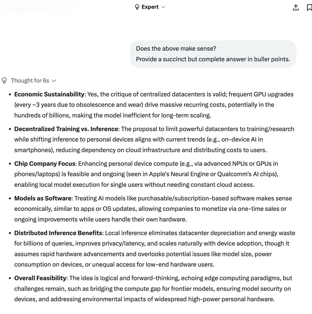 neuralamp4ever's tweet image. The &quot;central powerful AI datacenter&quot; model, which serves billions of dummy clients, is unsustainable and makes no economic sense.

It requires periodic GPU replacements due to technological obsolescence, as well as physical degradation every ~3 years, which is simply…