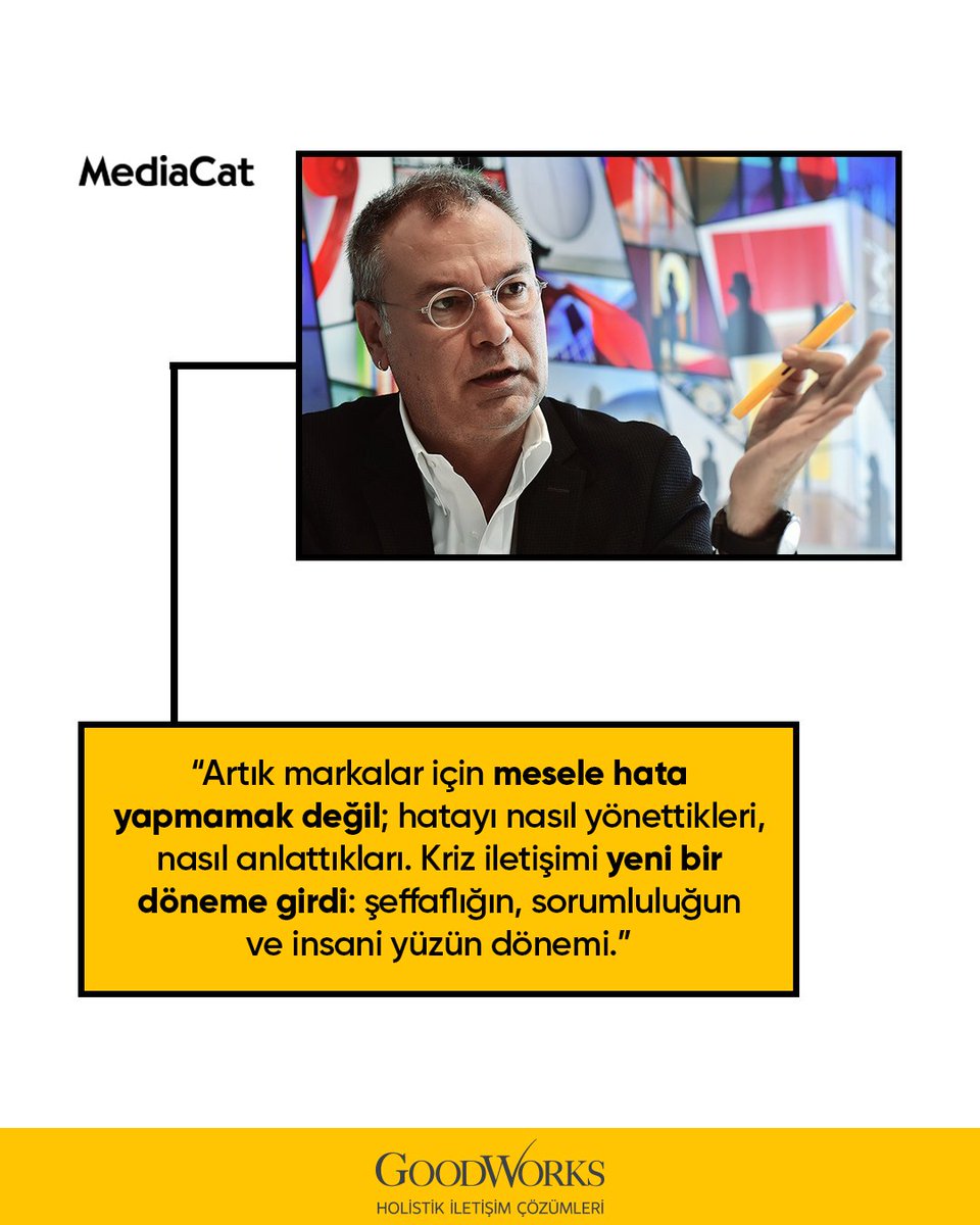 Kriz iletişiminde yeni dönem: “Şefaflığın, sorumluluğun ve insani yüzün dönemi!”

Ajans Başkanımız <a href="/ergungumrah/">ergungumrah</a>  kriz iletişiminde yeni dönem ile ilgili fikirlerini <a href="/MediaCat/">MediaCat</a>  ’e anlattı.

YAZININ TAMAMINI OKUMAK İÇİN TIKLAYIN. drive.google.com/file/d/1_WvR7A…
 
#GoodWorks