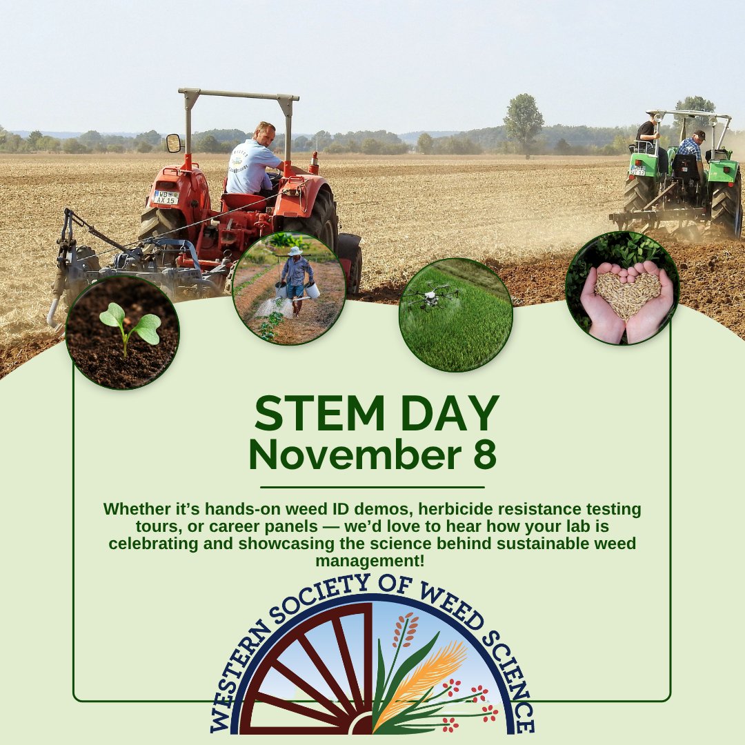 WSWeedSci's tweet image. 🌱 Calling all #WeedScience Research Labs! 🌱

Tomorrow is #STEMDay &amp;amp; is the perfect opportunity to open your doors and inspire the next generation of #scientists. 👩‍🔬👨‍🔬 What do you have planned for undergrads, grad students, or the public this year?

#WSWS #STEM