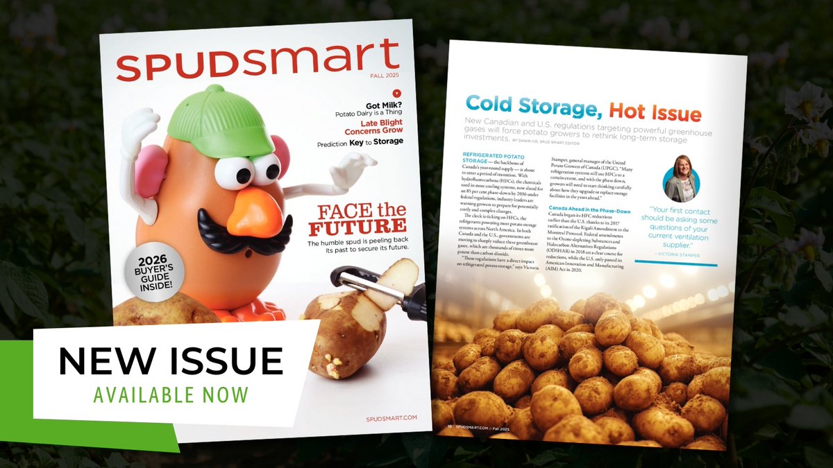 Important story from our SpudSmart digital flipbook! Read now: hubs.li/Q03NWk7c0. 
New greenhouse gas regulations in Canada &amp; U.S. = major storage investment changes for potato growers. Interview with Victoria Stamper (UPGC) on costly, complex changes ahead 
#PotatoIndustry