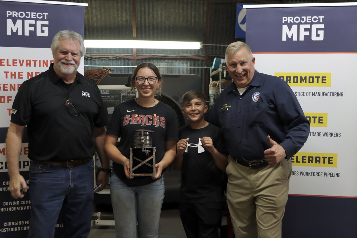 ProjectMfg's tweet image. Alright ladies and gentlemen… make some noise for your Day 2 Youth Welding Challenge winners! 🔥

🥇 The Wing Nut Waters
🥈 Weld Like Boyz
🥉 The Welding Pink Fluffy Unicorns

These kids didn’t  just use their creativity on their projects but with their team names too! 😄💪