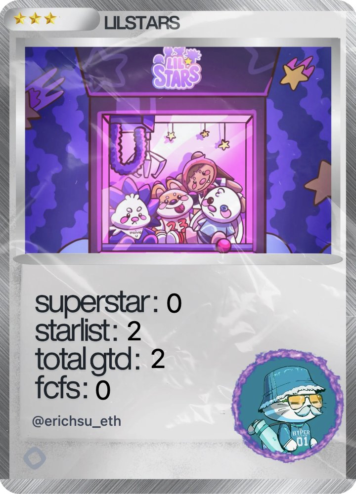erichsu_eth's tweet image. Check out my Lilstars Starlist status! ⭐

2 NFTs owned

#Lilstars #NFT