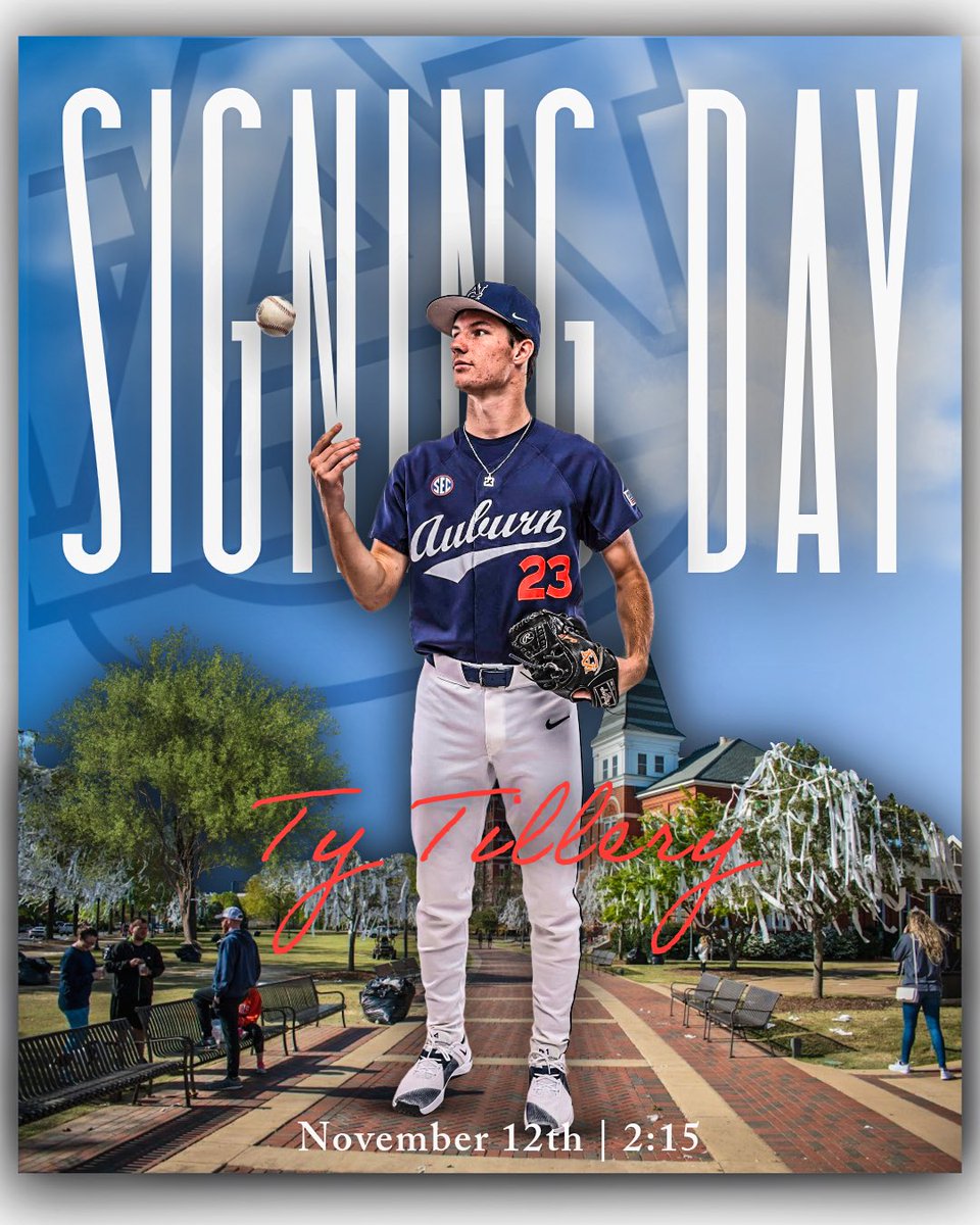 Standout WR/DB <a href="/TTillery23/">Ty Tillery</a> will be signing his letter of intent to join <a href="/AuburnBaseball/">Auburn Baseball</a> on November 12th at 2:15 in the auditorium 

#TyKnows