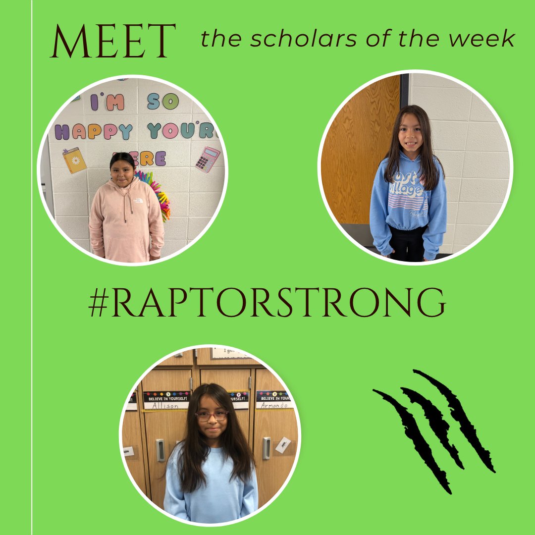 Starting off November with these great scholars! We are so proud of all their hard work. Raptors are showing their ROAR values every day! #empower87