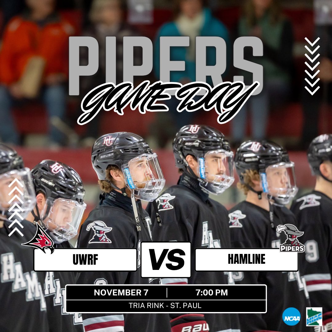 HamlineMHockey's tweet photo. Game day! Pipers home opener tonight in St. Paul against UW-River Falls. 

#goHU https://t.co/E0Nbavugpg