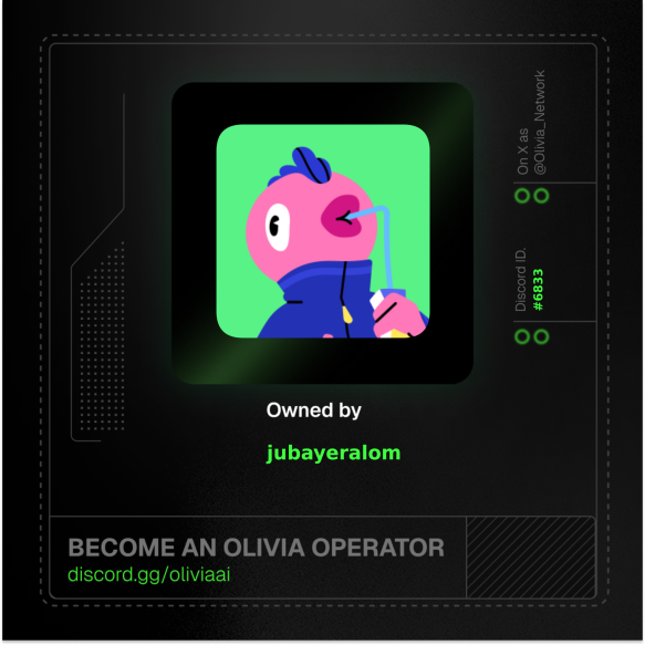 I am now licensed to operate in the AI economy. 

Claimed my Olivia Module, the first mark of real AI operators.

 Excited to build the next internet of agents with <a href="/Olivia_Network/">Olivia Network AI</a>

discord.gg/oliviaai