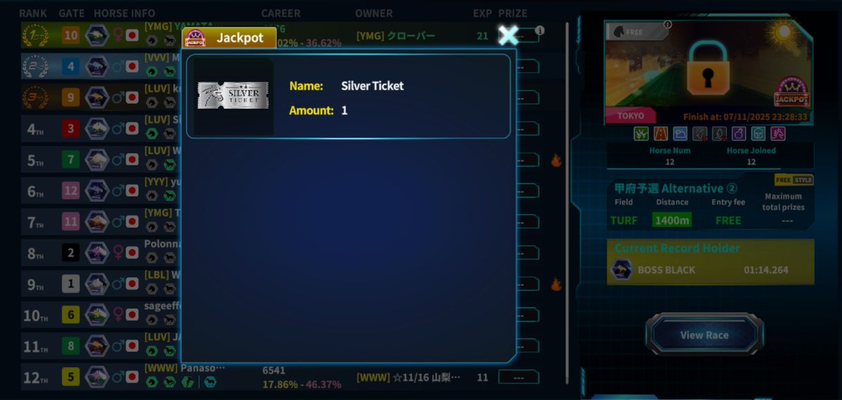 予選突破はできませんでしたが、汁チケ🎫GETしました🥰
ありがとうございます🫶

#メタホース
#METAHORSE
#ADIL
#山梨メタリアル