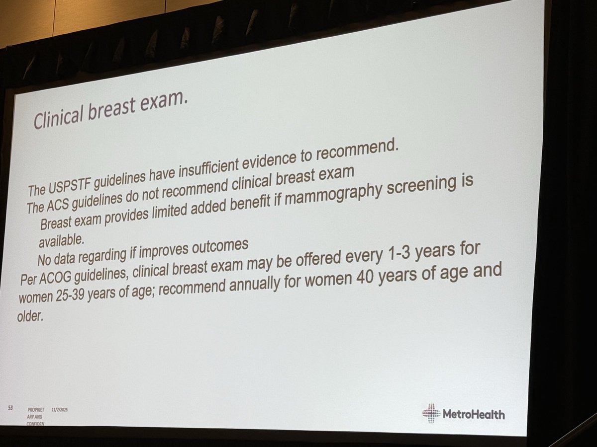 OhioAcp's tweet photo. @nmpra @OHPediatricians What is the take on #physicalexamination for #breastcancerscreening? https://t.co/71wG3ommvu