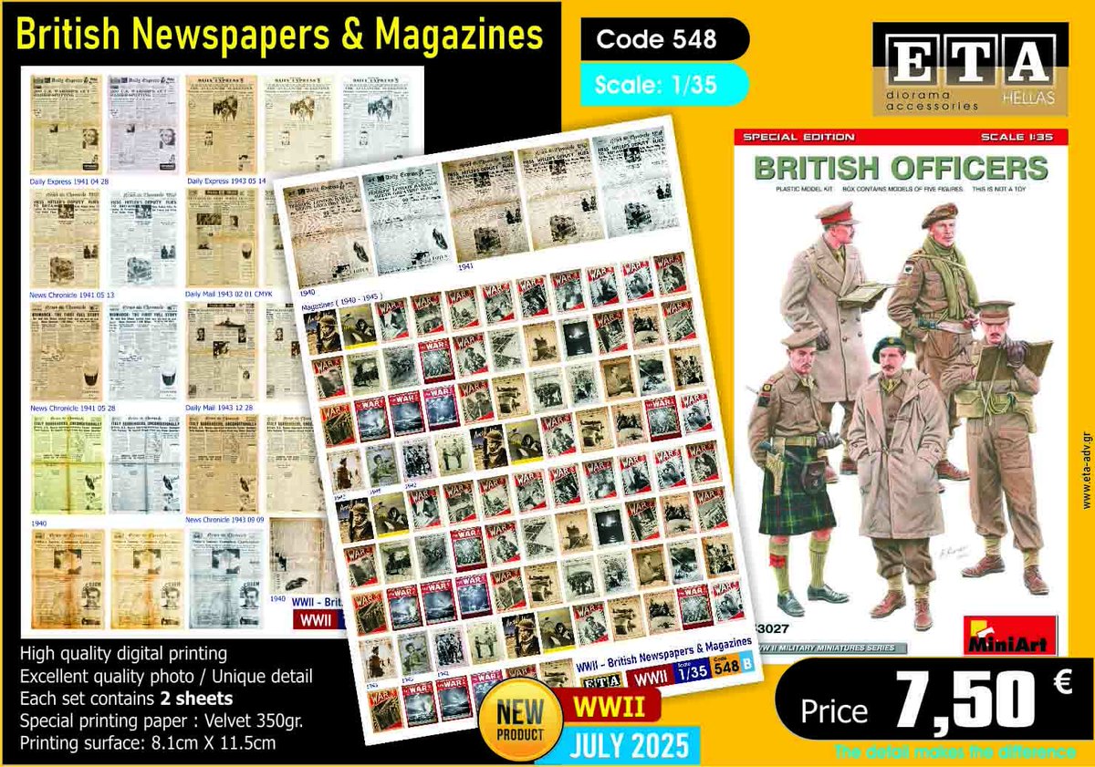 Eta_Diorama's tweet photo. Code 548 : WWII – British Newspapers &amp; Magazines: 1/35

#british #England #ww2 #WWII https://t.co/9PFTFcdwiI