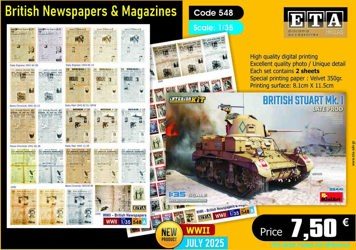 Eta_Diorama's tweet photo. Code 548 : WWII – British Newspapers &amp; Magazines: 1/35

#british #England #ww2 #WWII https://t.co/9PFTFcdwiI