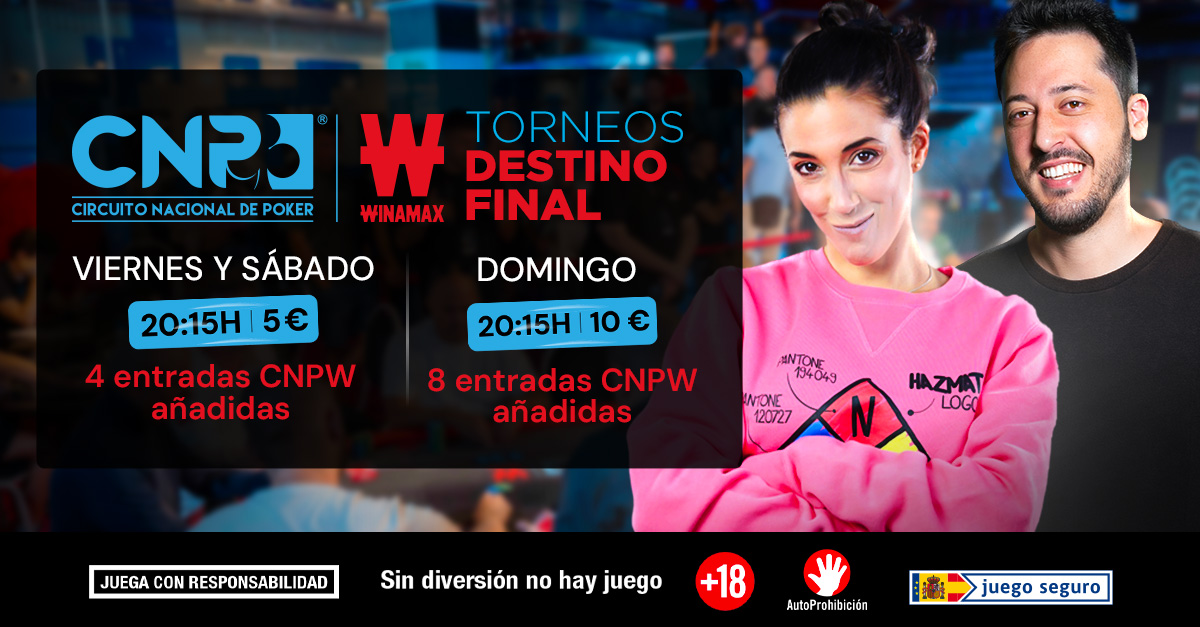 🎉 ¡Arranca el primer torneo de Destino Final!

♠️ Leo Margets y Adrián Mateos ya están en el lobby.

💰 4 entradas de 550 € garantizadas.

💥 Eliminarlos = bounty de 50 €.

📺 <a href="/PerejilAsesino/">Albert Martínez</a> lo está jugando en stream: twitch.tv/winamax_es