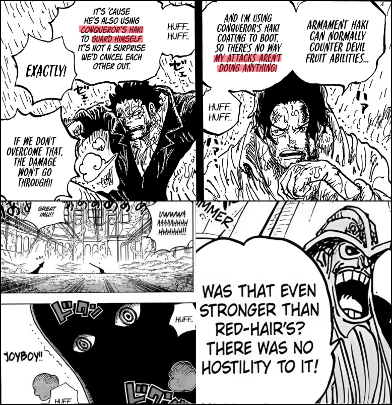 Valfuric_'s tweet photo. #ONEPIECE1165 
Shanks is Invincible CONFIRMED  ‼️
Since one can Guard themselves with Conqueror's Haki &amp; only a Stronger version of Conqueror's Haki is needed to overcome it, Shanks haki being relative to Joyboy's means no one in the entire STORY can Hurt him https://t.co/6jVSUqnU5B