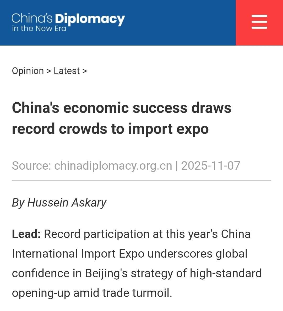My article published today in China Diplomacy on the Shanghai China International Import Expo in light of the 15th five-year plan, how the Chinese domestic market will evolve,  and its importance for the global economy.
en.chinadiplomacy.org.cn/2025-11/07/con…
I am not a fan of consumerism, but