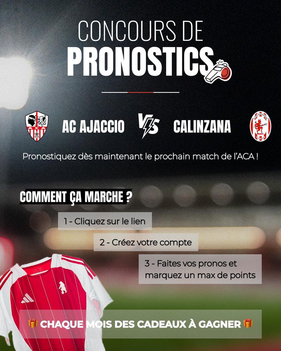 𝐏𝐫𝐨𝐧𝐨𝐬𝐭𝐢𝐪𝐮𝐞𝐳 𝐥𝐞 𝐩𝐫𝐨𝐜𝐡𝐚𝐢𝐧 𝐦𝐚𝐭𝐜𝐡 !

potematch.com/pro/3f3200f8-9… 

Tentez de devenir le meilleur pronostiqueur acéiste de cette saison, cumulez un max de point dans le classement . De nombreux cadeaux à gagner.