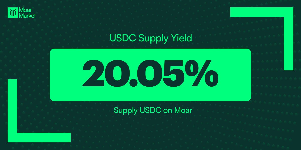USDC supply yield just hit 20.05%⚡️

Earn high yield, powered by leverage demand across <a href="/Aptos/">Aptos</a>, on <a href="/TappExchange/">Tapp Exchange</a> &amp; <a href="/hyperion_xyz/">Hyperion</a>.