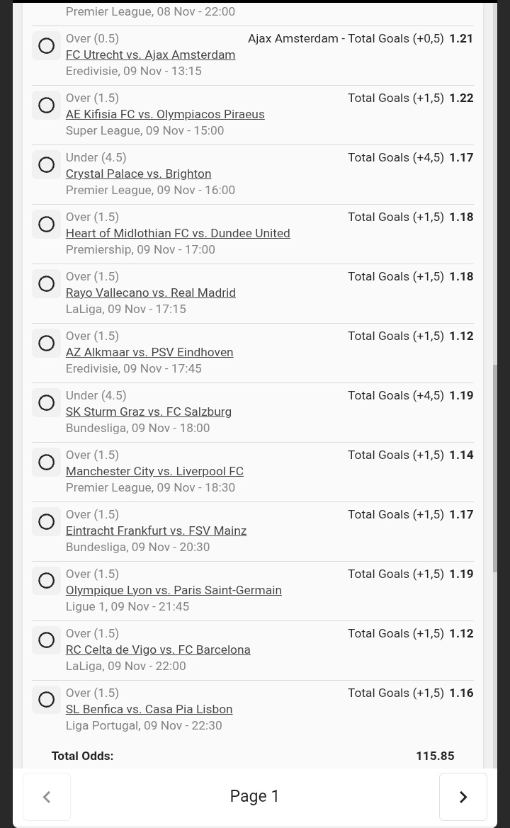 SelectPureness's tweet image. 🗓️ From 7 Nov - 9 Nov - Over 0.5/1.5 
Booking Code: BW1FB2ECD3 - DM For Exclusive Codes 🤑 Join My WhatsApp Channel: whatsapp.com/channel/0029Vb…