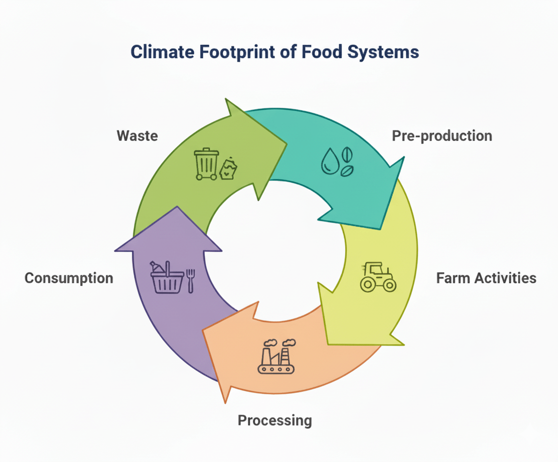 BiovIntCIAT_eng's tweet image. 🌟 On the eve of #COP30, it&apos;s important to bear in mind that food’s climate cost is bigger than we think. ⁠NGAIWI EYENIYEH, scientist of the Alliance, calls for integrated GHG accounting to fix fragmented data and boost progress toward #ParisAgreement allbiociat.org/4oXqroL