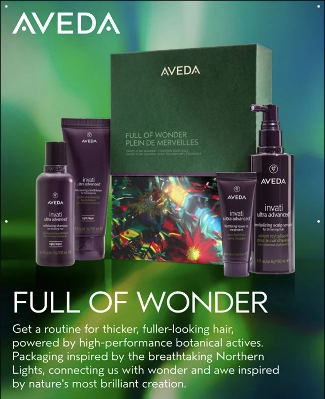 Aveda Holiday gifts are ready to go!  Get your festive presents now and spread joy with our special collections.|URL|*
